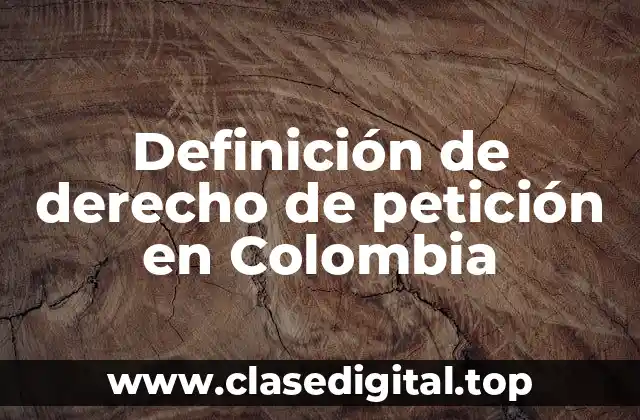Definición de derecho de petición en Colombia