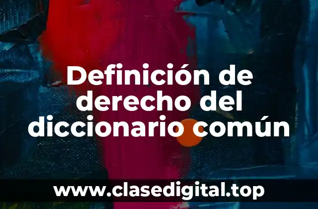 Definición de derecho del diccionario común