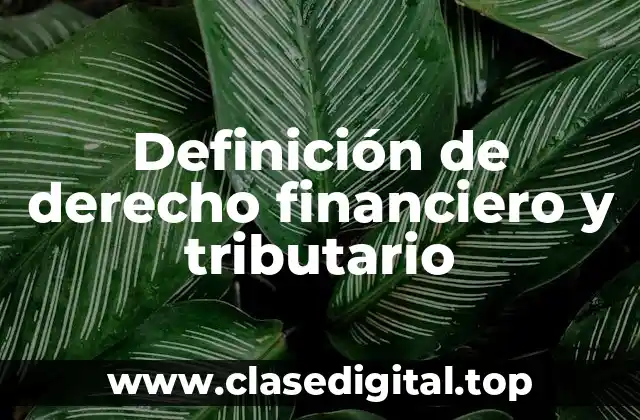 Definición de derecho financiero y tributario