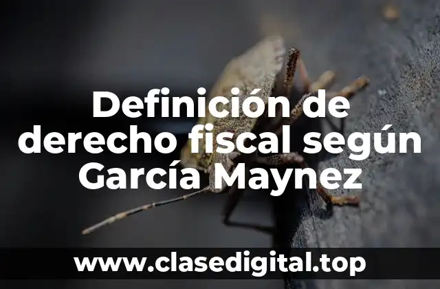 Definición de derecho fiscal según García Maynez