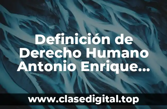 Definición de Derecho Humano Antonio Enrique Pérez Luno
