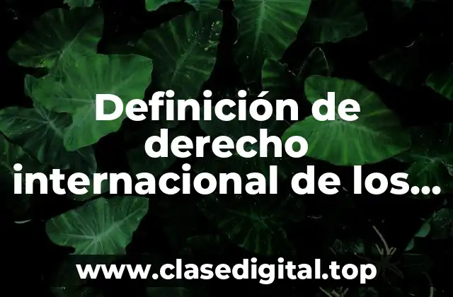 Definición de derecho internacional de los derechos humanos
