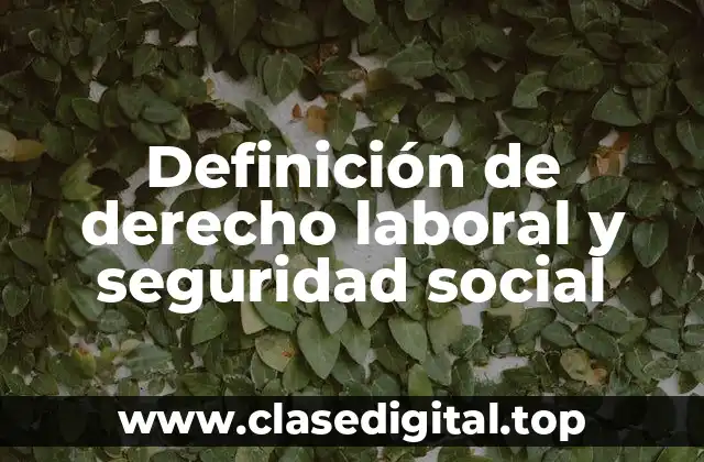 Definición de derecho laboral y seguridad social
