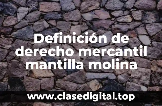 Definición de derecho mercantil mantilla molina