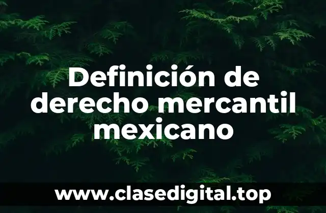 Definición técnica de derecho mercantil mexicano