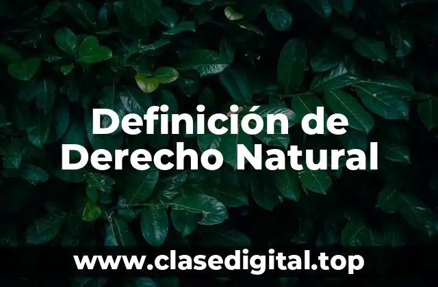 Definición de Derecho Natural