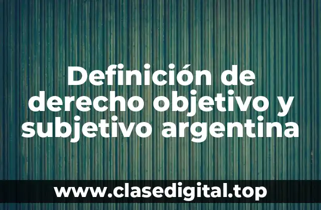 Ejemplos de derecho objetivo y subjetivo