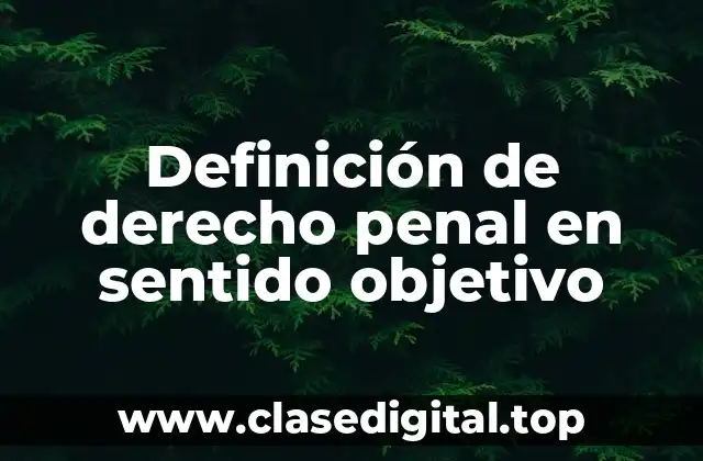 Definición de derecho penal en sentido objetivo