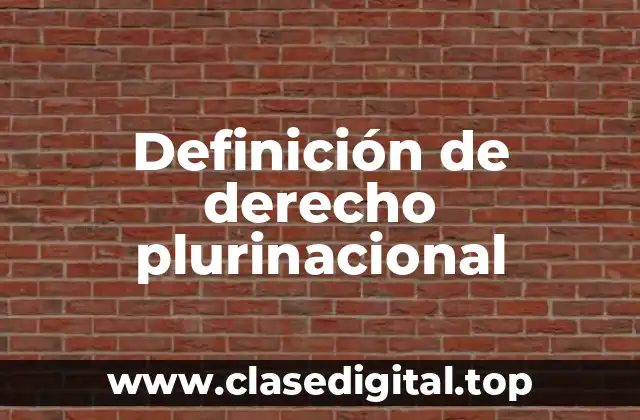 Definición de derecho plurinacional