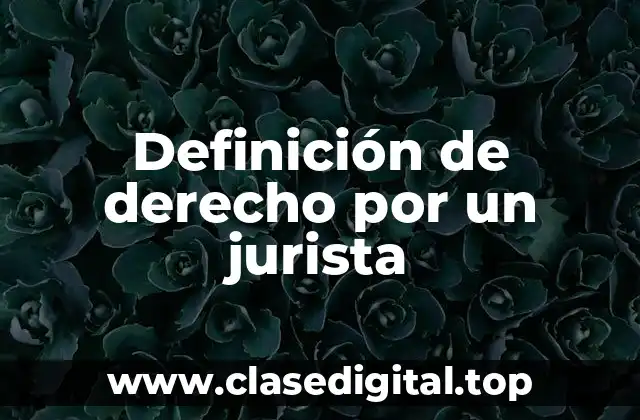 Definición de derecho por un jurista