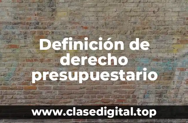 Definición de derecho presupuestario