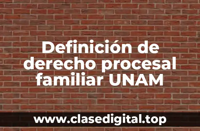 Definición de derecho procesal familiar UNAM