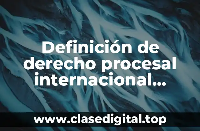 Definición de derecho procesal internacional público