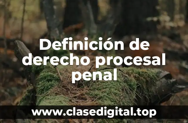 Definición de derecho procesal penal