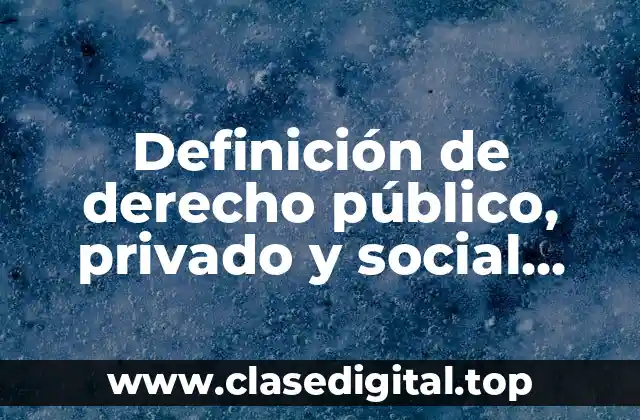 Definición técnica de derecho público, privado y social