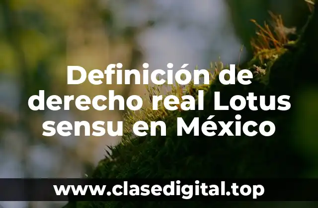 Definición de derecho real Lotus sensu en México