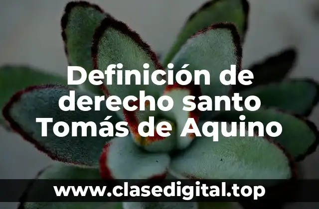 Definición de derecho santo Tomás de Aquino