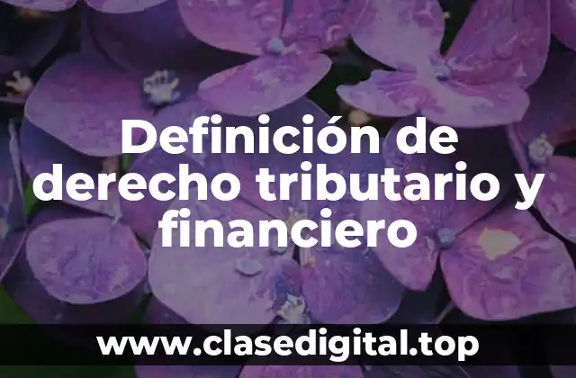 Definición de derecho tributario y financiero