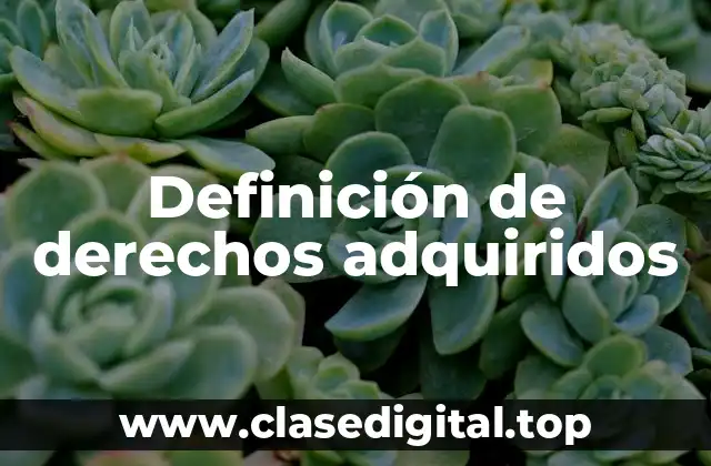 Definición de derechos adquiridos