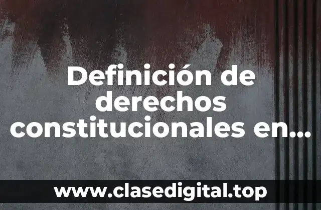 Definición de derechos constitucionales en México