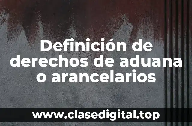 Definición de derechos de aduana o arancelarios