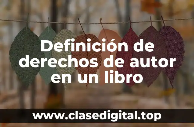 Definición de derechos de autor en un libro
