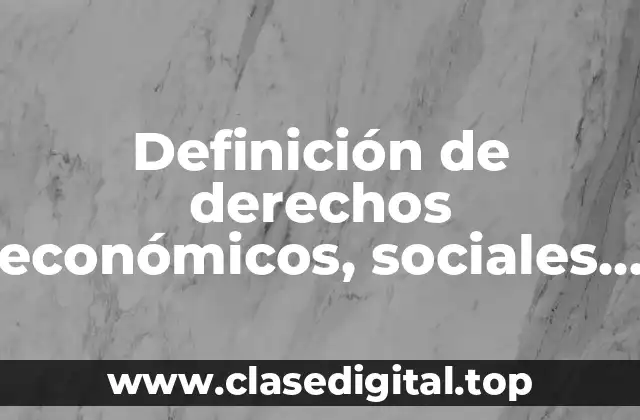 Definición de derechos económicos, sociales y culturales