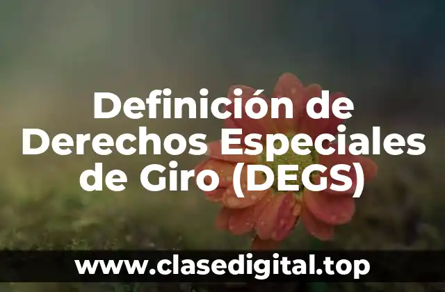 Definición de Derechos Especiales de Giro (DEGS)