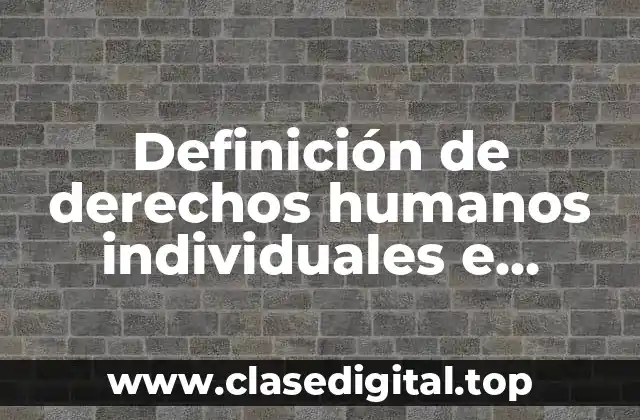 Definición de derechos humanos individuales e interdependientes