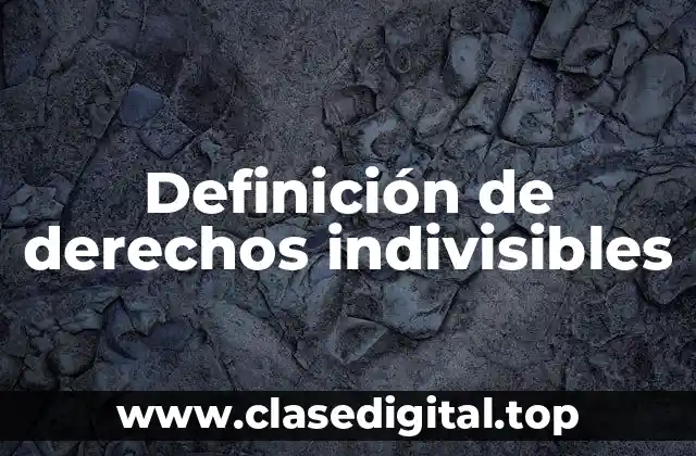 Definición de derechos indivisibles