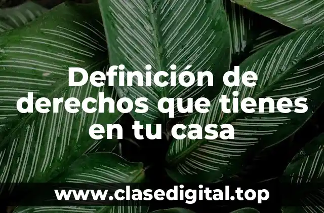 Ejemplos de derechos que tienes en tu casa