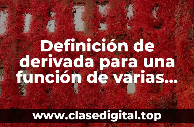 Definición de derivada para una función de varias variables