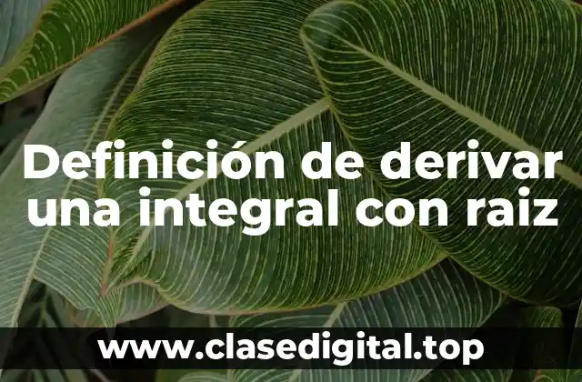 Definición de derivar una integral con raiz