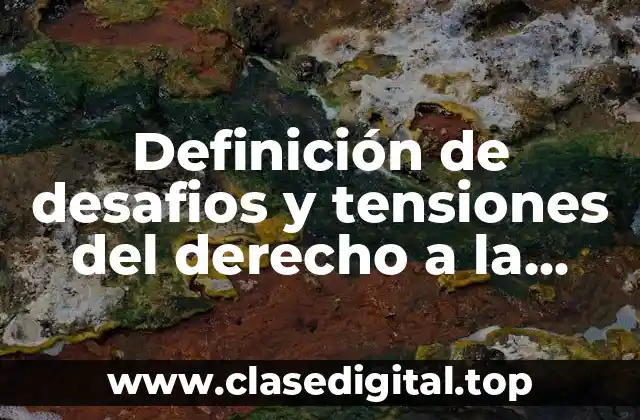 Definición de desafios y tensiones del derecho a la libertad