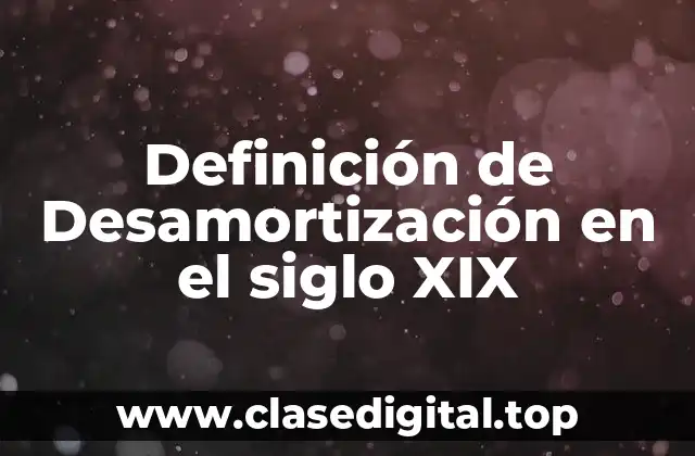 Definición de Desamortización en el siglo XIX