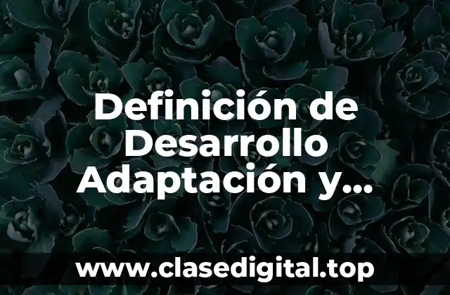 Definición de Desarrollo Adaptación y Relación