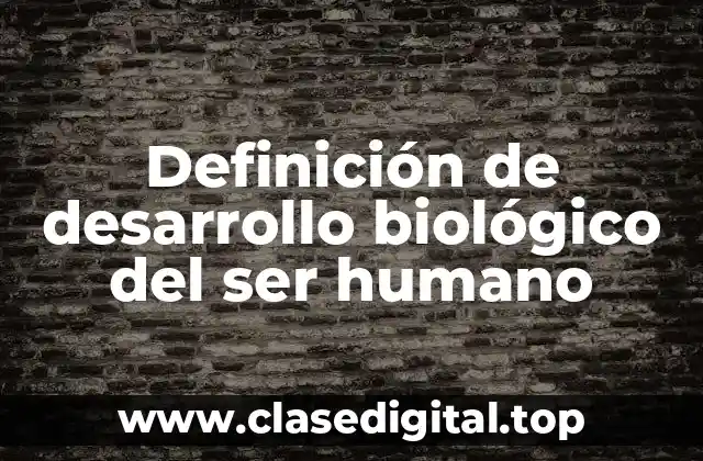 Definición de desarrollo biológico del ser humano
