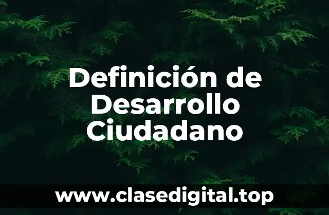 Definición de Desarrollo Ciudadano