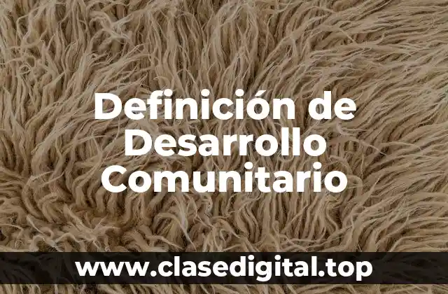 Definición de Desarrollo Comunitario