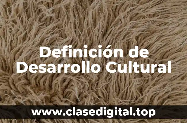Definición técnica de Desarrollo Cultural