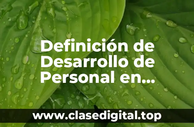 Definición de Desarrollo de Personal en Administración