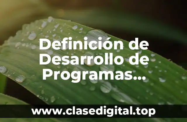 Definición de Desarrollo de Programas Educativos