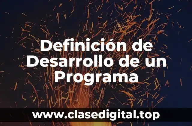 Definición de Desarrollo de un Programa
