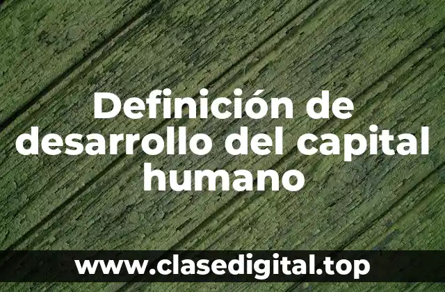Definición de desarrollo del capital humano