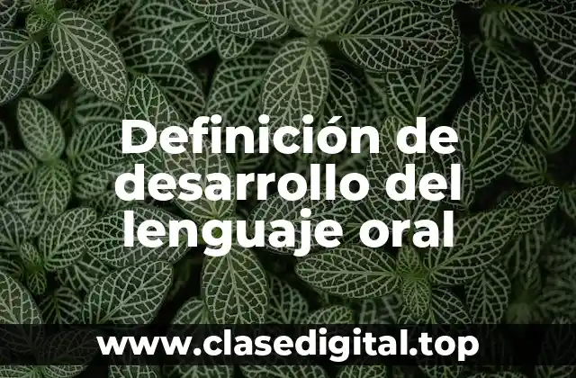 Definición de desarrollo del lenguaje oral