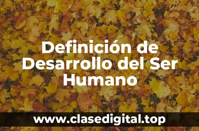 Definición de Desarrollo del Ser Humano