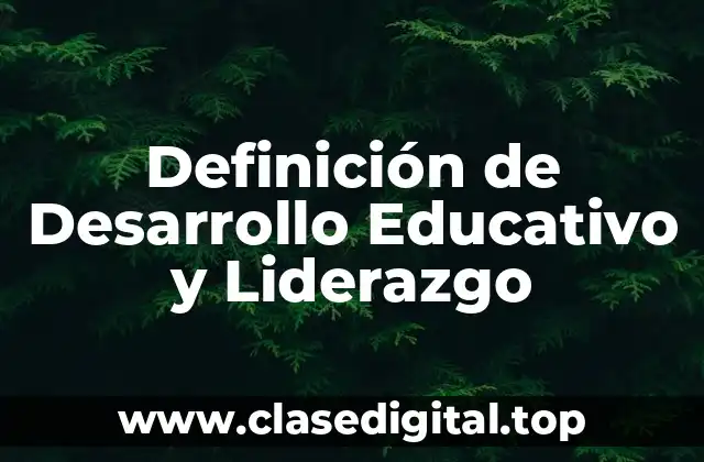 Definición de Desarrollo Educativo y Liderazgo