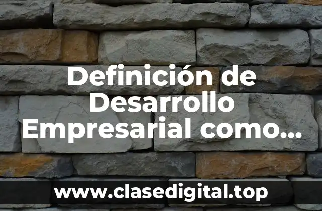 Definición de Desarrollo Empresarial como disciplina