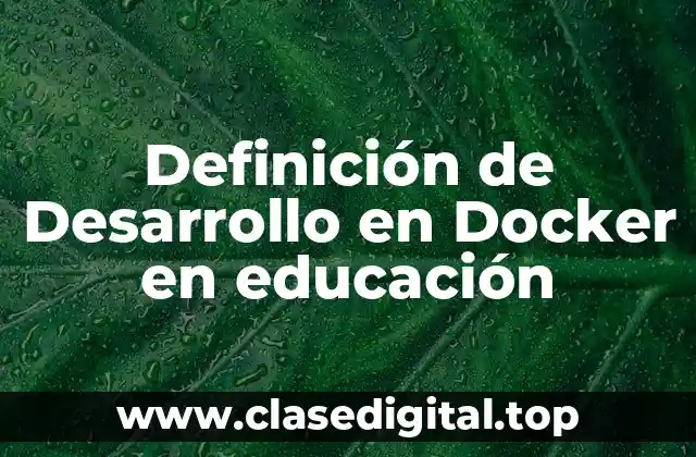 Definición de Desarrollo en Docker en educación