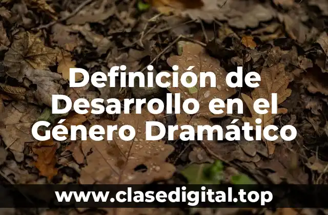 Definición de Desarrollo en el Género Dramático